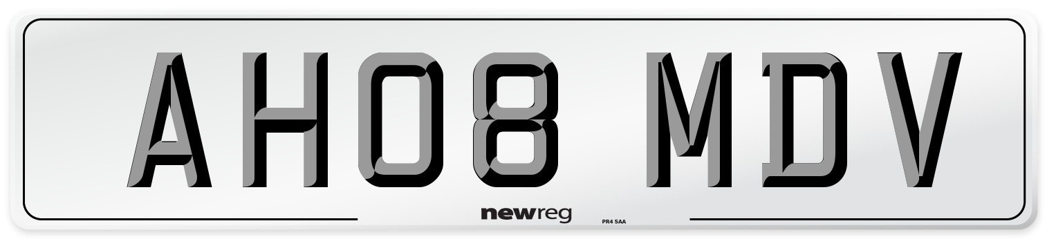 AH08 MDV Number Plate from New Reg